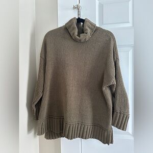 Aerie Army Green Turtleneck Sweater Petite Small
